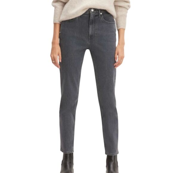 Everlane Curvy Cheeky Jean Crop Straight Leg Denim size 23 Charcoal Wash - Picture 1 of 10